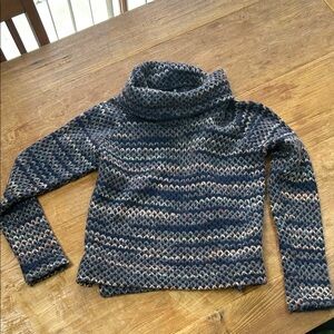 Kuhl Navy Multicolor Cowl Neck Sweater